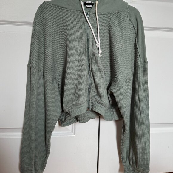 Green Waffle Hoodie - Picture 1 of 3